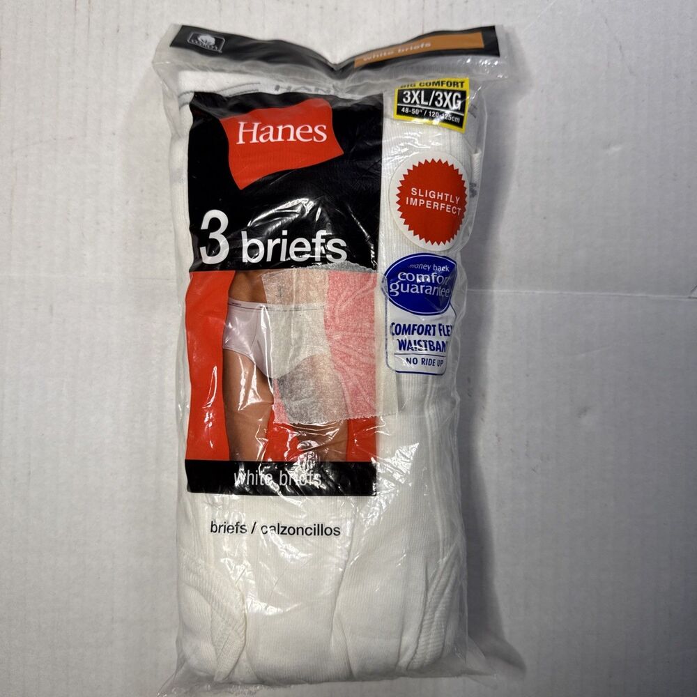NEW Hanes White Briefs Comfort Soft Full Rise 3 pack Tighty Whites Mens 3XL